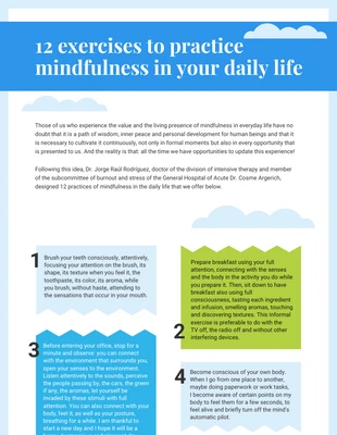 premium  Template: Infografica sui suggerimenti per la mindfulness