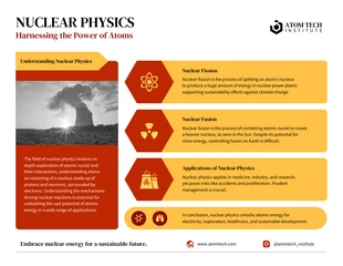 business  Template: Nuclear Physics: Harnessing the Power of Atoms Infographic