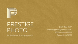 business  Template: Cartão de visita de fotógrafo com contraste dourado