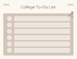 Free  Template: Marron clair Illustration simple Modèle d'horaire de liste de choses à faire à l'université