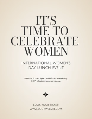 Free  Template: Creme-Mittagessen zum Internationalen Frauentag