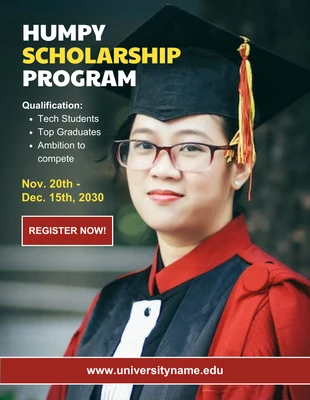 Free  Template: Minimalist Scholarship Program Flyer
