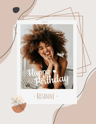 Free  Template: Soft Brown Happy Birthday Poster