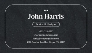 Black Texture Simple Graphic Design Business Card - Página 2