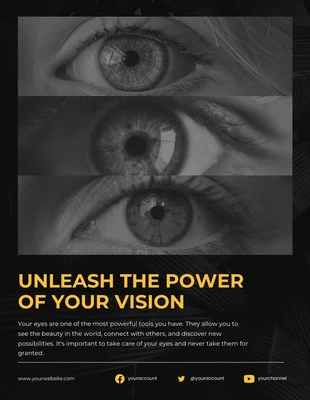 Free  Template: Black Power of Vision Poster Motivation Template (Modèle de motivation)