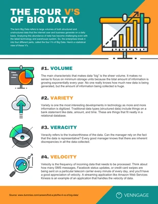 Free  Template: The 4 Vs Of Big Data List Infographic