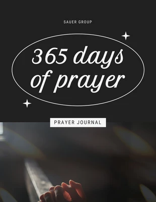 Free  Template: Capa preta do livro do diário de oração simples