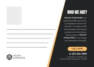 Black And Yellow Professional Business Postcard - Página 2
