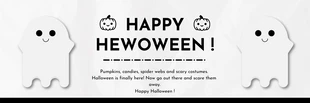 Free  Template: Banner de Halloween fantasma moderno blanco y negro