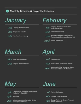 premium  Template: General Monthly Timeline