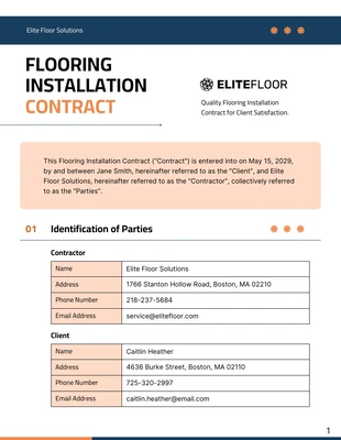 premium  Template: Flooring Installation Contract Template