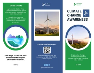 Free  Template: Climate Change Awareness Brochure