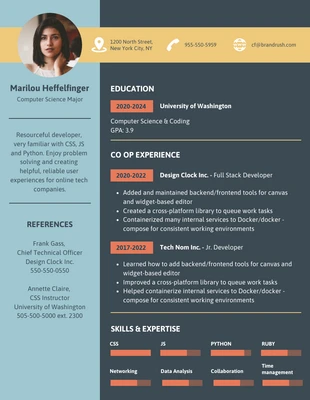 Free  Template: Colorful College Student Resume