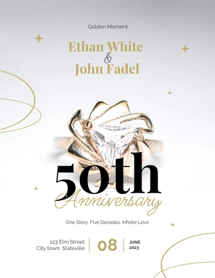Free  Template: Diamante Oro 50 Aniversario