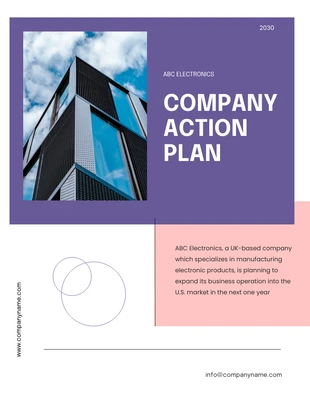 Free  Template: Light Purple With Red Simple Company Action Plan