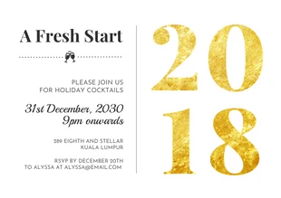 Free  Template: Convite para a festa de Ano Novo