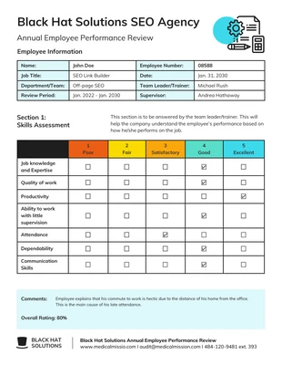premium  Template: Annual Employee Review s