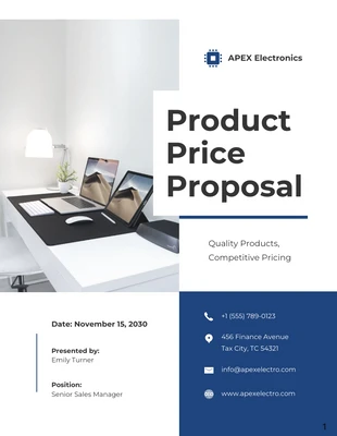 business  Template: Product Price Proposals