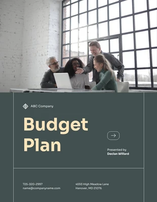 Free  Template: Dark Green And Brown Clean Budget Plan