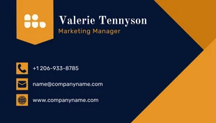 Navy And Orange Modern Professional Luxury Marketing Business Card - Seite 2