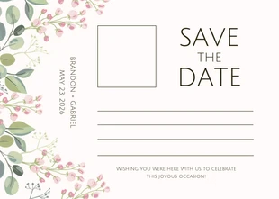 Dark Blue and Cream Floral Save The Date Postcards - Pagina 2