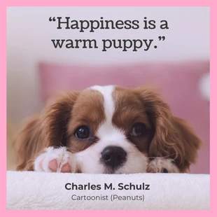 Free  Template: الكلب الوردي اقتبس Instagram Post