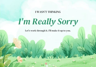 Free  Template: Green Modern Illustration Apology Card