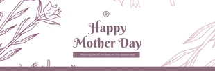 Free  Template: Weißes und lila modernes ästhetisches Happy Mothers Day-Banner
