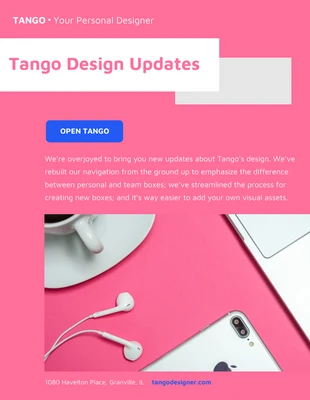 Free  Template: Pink Simple Email Newsletter