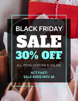 business  Template: Cyan Frame Black Friday Poster