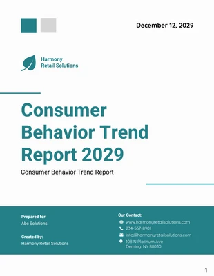 business  Template: Consumer Behavior Trend Report