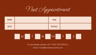 Cream And Dark Brown Aesthetic Beauty Clinic Appointment Business Card - صفحة 2