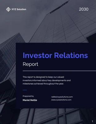 Free  Template: Investor Relations Report