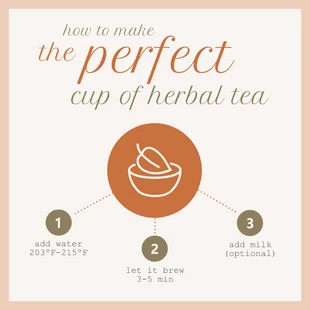 premium  Template: Postagem no Instagram sobre a xícara perfeita de chá de ervas