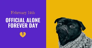 Free  Template: Banner engraçado do Pug para o Dia dos Namorados no Facebook