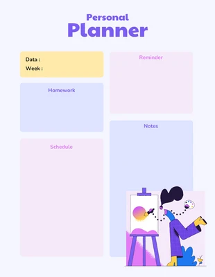 Free  Template: Colorful Personal Planner