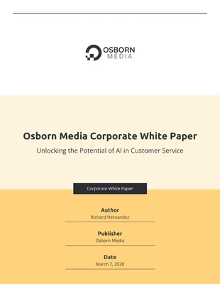 Free  Template: Corporate White Paper Template