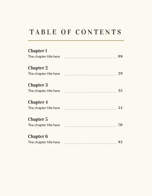 Free  Template: Simple Vintage Book Table of Contents