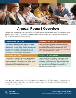 business  Template: Unternehmensjahresbericht Vorlage