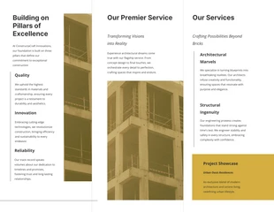 Yellow and White Simple Clean Minimalist Construction Brochure - صفحة 2