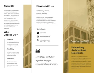 premium  Template: Brochure de construction minimaliste simple et propre jaune et blanche