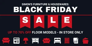 premium  Template: Bannière Twitter de vente du vendredi noir de meubles