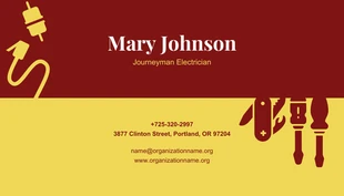 Modern Maroon Business Card Electrician - Seite 2