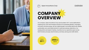 Simple Grey And Yellow Company Presentation - page 2