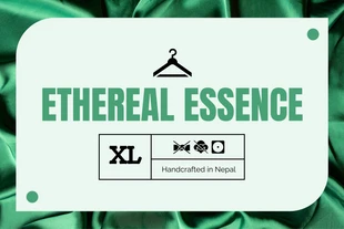 Free  Template: Étiquette de vêtements à texture moderne verte