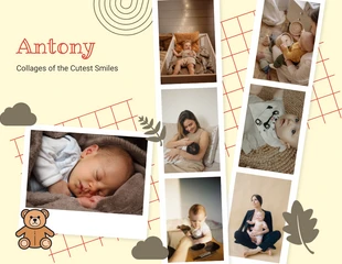 Beige Cute Baby Collage