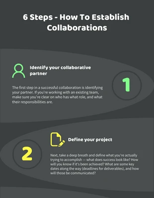 Free  Template: 6 Steps to Establish Collaboration Infographic Template