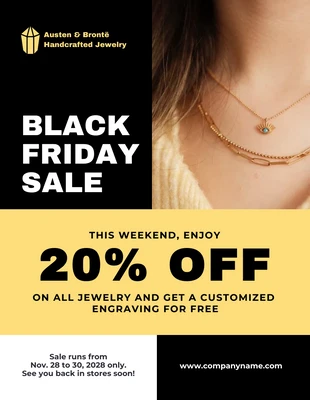 Free  Template: Black And Yellow Modern Luxury Black Friday Sale Poster