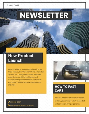 Free  Template: Yellow Simple Business Newsletters