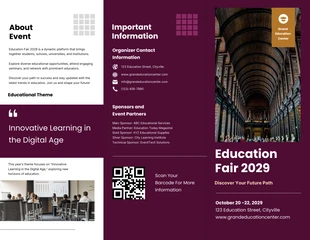 premium  Template: Red Maroon and White Simple Modern Minimalist Education Event Brochure